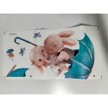 1 Set Kids Cartoon Rabbit Umbrella Wall Sticker, Cute Rabbit & Butterfly Pattern, Self-Adhesive Removable Decal, Suitable For Nursery, Wall Sticker - Multicolor - View 8