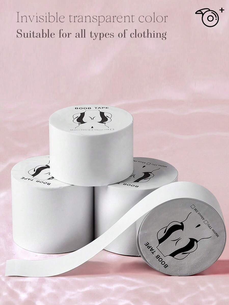 5cm Wide Women's 1pc Transparent Breast Lift Tape, Fashion Shaping Lifting Breast Tape, Invisible Bra, Suitable For Large Cup Sizes, Can Be Worn Or Provide Support When Matching Clothing - Clear - View 1