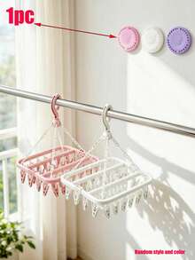 Sock Drying Rack With 32 Clips, Indoor And Outdoor Use, Foldable Rotating Drying Rack, Suitable For Underwear, Socks, Small Clothing Items, Outdoor And Balcony Use - Space-Saving, Provides Clothing Hanging - Multicolor - View 15