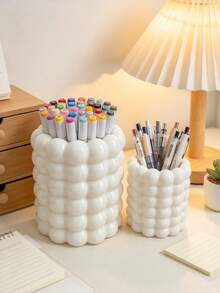 2pcs/1pc Bubble Makeup Brush Holder, Ins Cream Style Desktop Cosmetic Organizer, Vanity Makeup Display Rack, Large Capacity Multi-Functional Pen Holder, Bathroom Desktop Storage Container For Home Decor - Multicolor - View 10