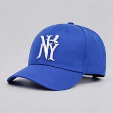 1 Pc Men's Gothic Letter NY Embroidered Fashion Baseball Cap, Adjustable Design, Suitable For Outdoor Activities, Travel, And Running - Multicolor - View 12
