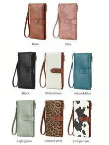 FOREVER MIYIN RFID Blocking Wristlet Long Wallet For Women, Snap Button Purse, Large Multi Card Slots, ID Window & Zipper Coin Pocket, Vintage Texture Daily Use - Multicolor - View 9
