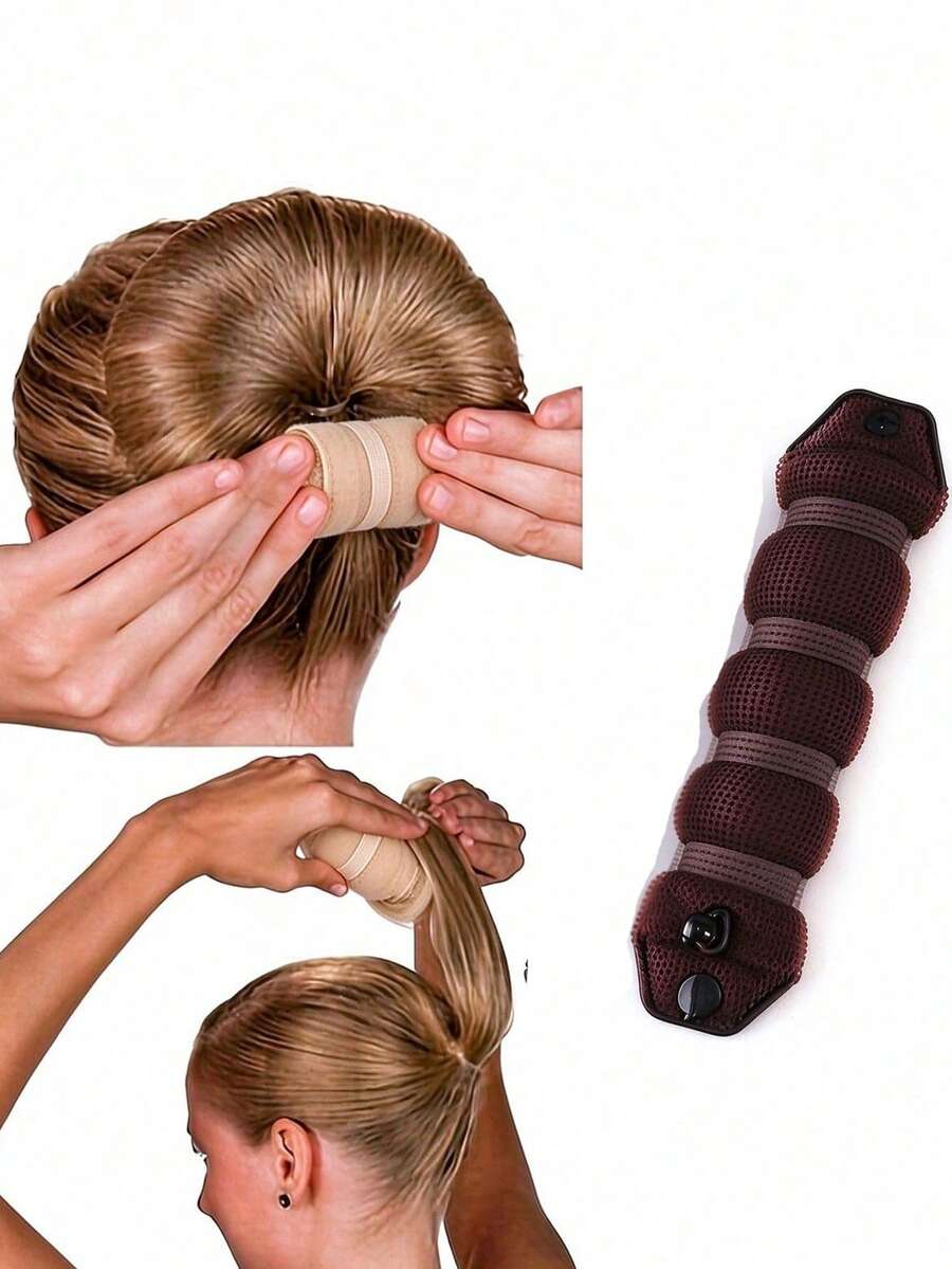 New Fashion Versatile Caterpillar Bun Hair Styling Tool Button, Popular Bun Hair Styling Tool, Versatile Fluffy Korean Slouchy Person Upgraded Version Hair Accessory, Flower Bud Hair Styling Tool - Multicolor - View 1