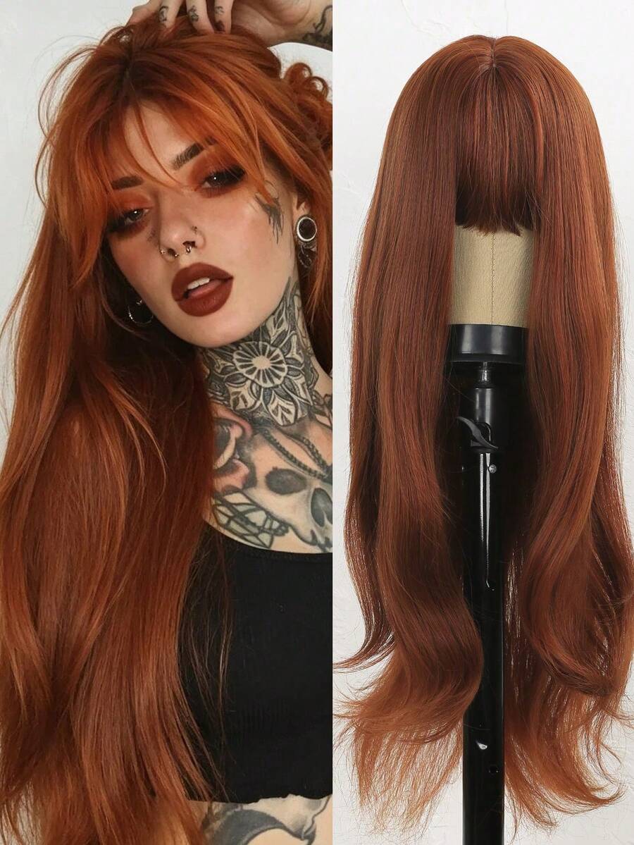 Halloween Women's Cosplay Wig, Fashion Synthetic Fiber Long Wavy Curly Hair Wig Headband
