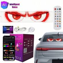 Acosh Neon Transparent LED Matrix Panel For Car, AI Voice Controlled RGB Pixel Screen, DIY Graffiti Programmable Scrolling Text Rear Windshield Light Board - RGB - View 3