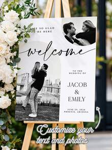 Customizable Wedding Party Welcome Sign, Includes Photo, Text, Name, Date, Suitable For Wedding, Birthday, Anniversary, Printable Poster, Bachelorette Party Favor, Personalized Gift, Wedding Decor, Engagement Party - Multicolor 01 - View 11