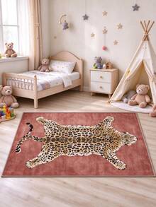 Velvet Leopard Print Non-Slip Rug, Suitable For Bathroom, Bedroom, Entryway Decoration, Suitable For Bedroom, Living Room, Entryway - Soft Washable Faux Cashmere Carpet With Duck And Bird Pattern, Machine Washable Bohemian Style Rug, Non-Slip Soft Round Carpet, Suitable For Bedroom, Living Room, Kitchen Home Decor - Multicolor - View 14