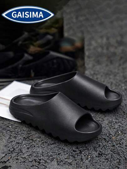 GAISIMA Men's Home Slippers With Thick Serrated Sole, Functional Style Clog Shoes, Summer Unisex Outdoor Casual Slippers, Bathroom Anti-Slip Slippers, Sizes 35-46