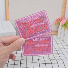 1pc Religious Theme "LET ME TELL YOU About My JESUS" Iron-On Patch, Suitable For Hats, Jackets, Backpacks - Holiday Decoration & Commercial Promotion - Small Business Wholesale Decor, Fabric Patch - 1pcs-let - View 5