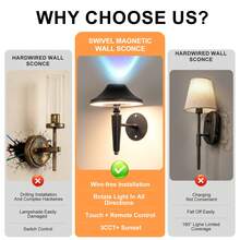 LED Wall Light With Touch And Remote Control, Wireless Charging, Timer And 3 Color Modes, 3600mAh Battery Powered, Adjustable Color Temperature, Brightness And Lamp Head Direction, Suitable For Bedroom/Living Room/Room/Hallway - Multicolor - View 7