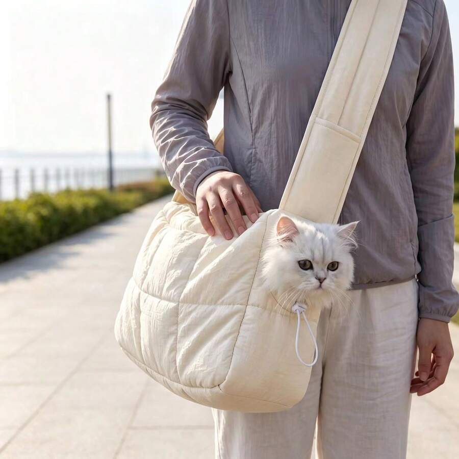 Cat Carrier Bag, Autumn/Winter Minimalist Portable One Shoulder Crossbody Pet Bag For Cats And Small Dogs, Hands-Free Pet Travel Essential, Perfect Gift For Pet-Owning Family And Friends - Multicolor - View 1