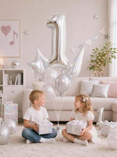 POKOJA LAND 16 inç gümüş rakam balonu, folyo polyester film, 0-9 arası rakam balonu, doğum günü partisi dekoru, yıl dönümü süslemesi, mezuniyet töreni, Yeni Yıl dekoru, bayram balonu, fotoğraf aksesuarı