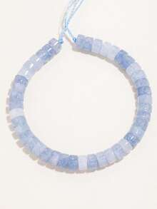 1 Strand 7x4mm Flat Round Spacer Beads Multicolor Jade Stone Beads For Flat Disc Jewelry Making Diy Bracelet Accessories ﻿ - Multicolor - View 19