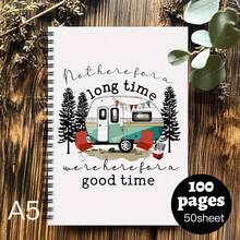 1pc A Stylish Camping Spiral Notebook Designed For Travel Journaling, An Ideal Present For Colleagues Or Friends, 100 Pages, Suitable For Camping Notes, And Perfect As Holiday Gifts Or Planners - One Book (50 Pages, 100 Pages) - View 11