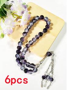 1pc Pink Blue Burst Pattern Prayer Beads, Islamic Prayer Beads, Transparent Sparkling Round Bead Decorative Pendant, Suitable For Ramadan Prayer, Ramadan Gift, Festival Souvenir, Portable Accessory Gift And Home Prayer (Burst Pattern Random) - Multi-color - View 17