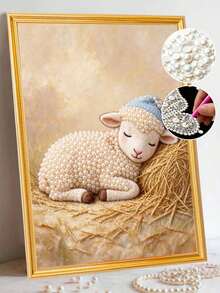DIY Pearl Art Painting Kit 11.8x15.7 Inch - Sleeping Lamb Pattern ...