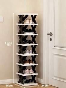 9/8/7/6/5/4/3/2 Tier Narrow Shoe Rack, New Upgraded Shoe Rack, Small Vertical Shoe Rack, Space-Saving DIY Freestanding Shoe Storage Organizer, Suitable For Entryway, Closet, Can Accommodate Size 42-43 Shoes, Easy To Assemble And Stable Structure, Black And White Color Scheme - Multicolor - View 19
