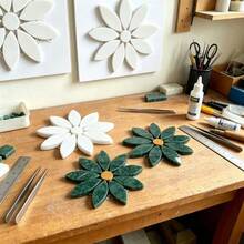 76g/Green & White Marble Floral Mosaic Tiles, DIY Handmade Stone ...