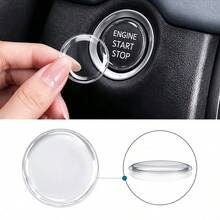 Car One-Touch Start Button Crystal Epoxy Sticker, Protective Anti-Dust Anti-Scratch Start Button Protective Film Transparent Gel Sticker - A - View 1