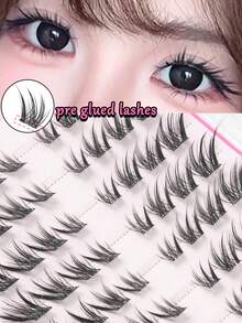 10 Rows C Curl Fox Eye Effect Lifted Tail False Eyelashes, 3D Natural Look Single Cluster Lashes, Easy To Apply, Reusable, Instantly Enlarges Eyes, Segmented Design, Suitable For Various DIY Styles, False Eyelash Clusters, Single Cluster False Eyelashes, False Eyelashes - C - View 1