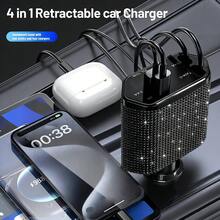 1pc Shiny Handmade Rhinestone Car Charger, Fast Charging USB Type-C Car Phone Charger, Diamond Adapter, Compatible With Phones, Dash Cams, GPS And Other Devices, Perfect Holiday/Birthday Gift For Men And Women - Multicolor - View 82
