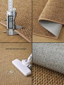 1pc, Washable Non-Slip Popular Beige Pineapple Ring Round Decorative Carpet, Faux Sisal Woven, 3D Textured Rich Quality, Non-Slip Wear-Resistant Machine Washable, Easy To Clean, Minimalist Wabi-Sabi Style, Especially Suitable For Pet-Owning Households, Applicable To Indoor And Outdoor, Living Room, Bedroom, Entrance, Dining Room, Kitchen, Balcony And Other Living Scenes, All-Season, Carpet, Rug, Carpet Living Room, Kitchen Mat, Carpet For Bedroom, Bathroom Mat, Rug Bedroom, Room Decor, Rugs For Living Room, Kitchen Rug, - Camel - View 10