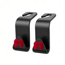 2pcs Fashion Creative Matte Bow Car Seat Hooks Hidden Car Hooks Fresh Sweet Multi-Functional Decorative Car Hooks Storage Hooks - A - View 9