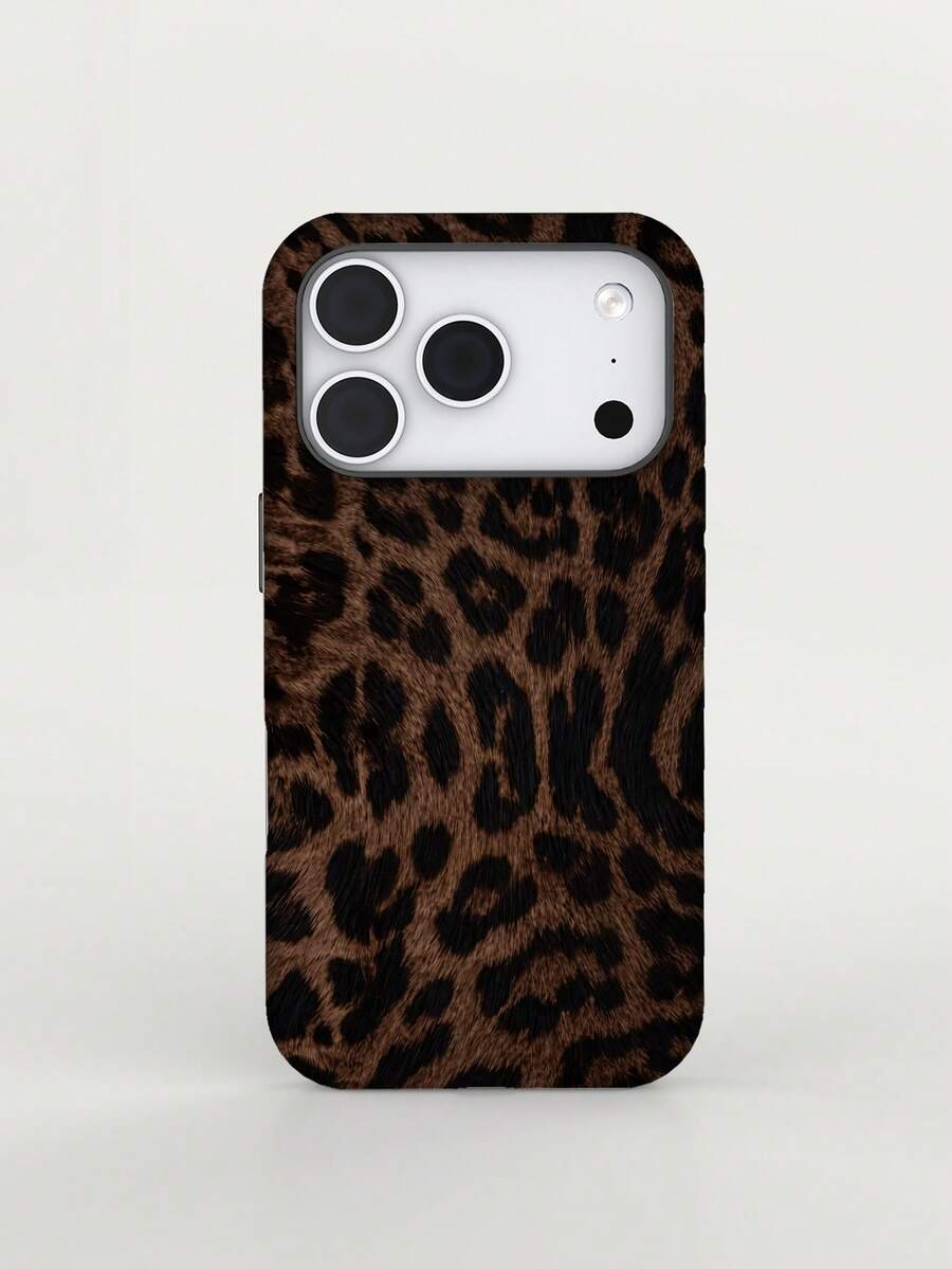 Espresso Brown Leopard Print, Fashionable Phone Case, Compatible With IPhone 18 Pro Max, 17 Pro Max, 16 Pro Max, 15 Pro Max, 14, 13, 12, 11 - Chocolate Brown - View 1