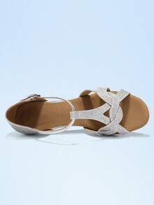Women's Sandals 2.7'' Flared Heel Super Latin Dance Shoes - Silver - View 2