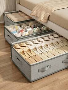 1 Underbed Storage Cabinet And Organizer, Foldable Underbed Storage Bag, Excellent Functionality, Multi-Purpose Storage For Blankets, Skirts, Quilts, Pillows, Clothes And Underbed Storage, Space-Saving, Labor Day Promotion, Underbed Storage - Multicolor - View 3
