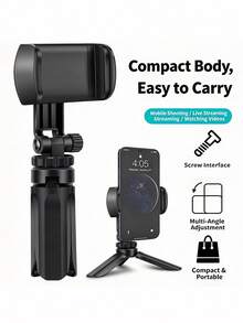Multi-Angle Adjustable Mini Cell Phone Tripod, Stable Desktop Phone Mount For Video Recording & Live Broadcast - View 1