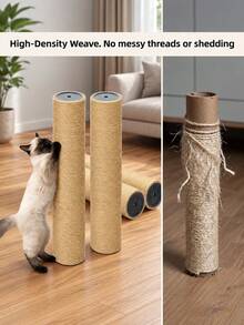 2pcs Cat Scratching Post Replacement Rods, Sisal Rope Cat Tree Replacement Post, DIY Cat Furniture, Vertical Cat Scratching Climbing Toy, Gift For Cat Owners - Yellow - View 3