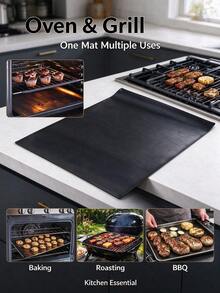 1/3pcs Non-Stick Baking Mat, Heat-Resistant Oven Liner, Reusable Cooking Mat, Oil-Proof Mat, Oven Bottom Protection Mat, Suitable For Thanksgiving, Christmas, Home Baking, Oven Cooking, Home Roasting, High And Low Temperature Resistant, Non-Stick And Oil-Stain Resistant, Washable And Wipeable, Flexible Material Easy To Cut, Clean Matte Appearance Decorates Kitchen Countertop, Suitable For Multi-Person Holiday Gathering Baking Ingredients - Multicolor - View 3