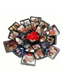 1 Set Of 19-Piece Hexagonal Explosion Handmade Photo Album Box, Surprise Birthday Gift Box - View 4