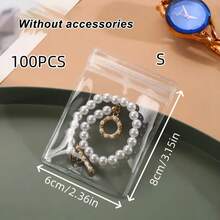 10/100pcs Multi-Size Thickened Transparent Self-Sealing Bags, PVC Waterproof Sealed Jewelry Storage Bags, Necklace Bracelet Earring Stud Jewelry Packaging Bags, Small PVC Plastic Sealed Bags, DIY Handmade Accessories Sample Dust-Proof Protection Bags - Clear - View 7