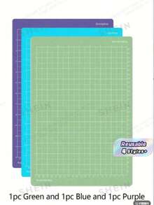 3pcs Reusable Cutting Mats, 3 Different Colors, School Craft Supplies - multicolor - View 5
