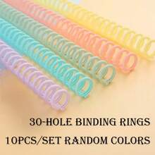 1/3/5/8/10pcs Adjustable PVC Spiral Binding Rings, Suitable For A4 Paper, 30-Hole Binding, Length 27.99cm - 5-Hole 6-Hole Loose-Leaf Binding Rings Suitable For Loose-Leaf Notebooks, Calendars, File Organization, Document Archiving | Vibrant Colors | Flexible Rings, Back To School, School Supplies - Random - View 12