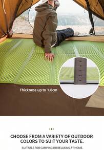CAMEL CROWN Outdoor 4-Fold Cotton Mat, Oxford Fabric Lazy Floor Mat For Home & Office, Portable Double Person Picnic Mat - Green - View 4
