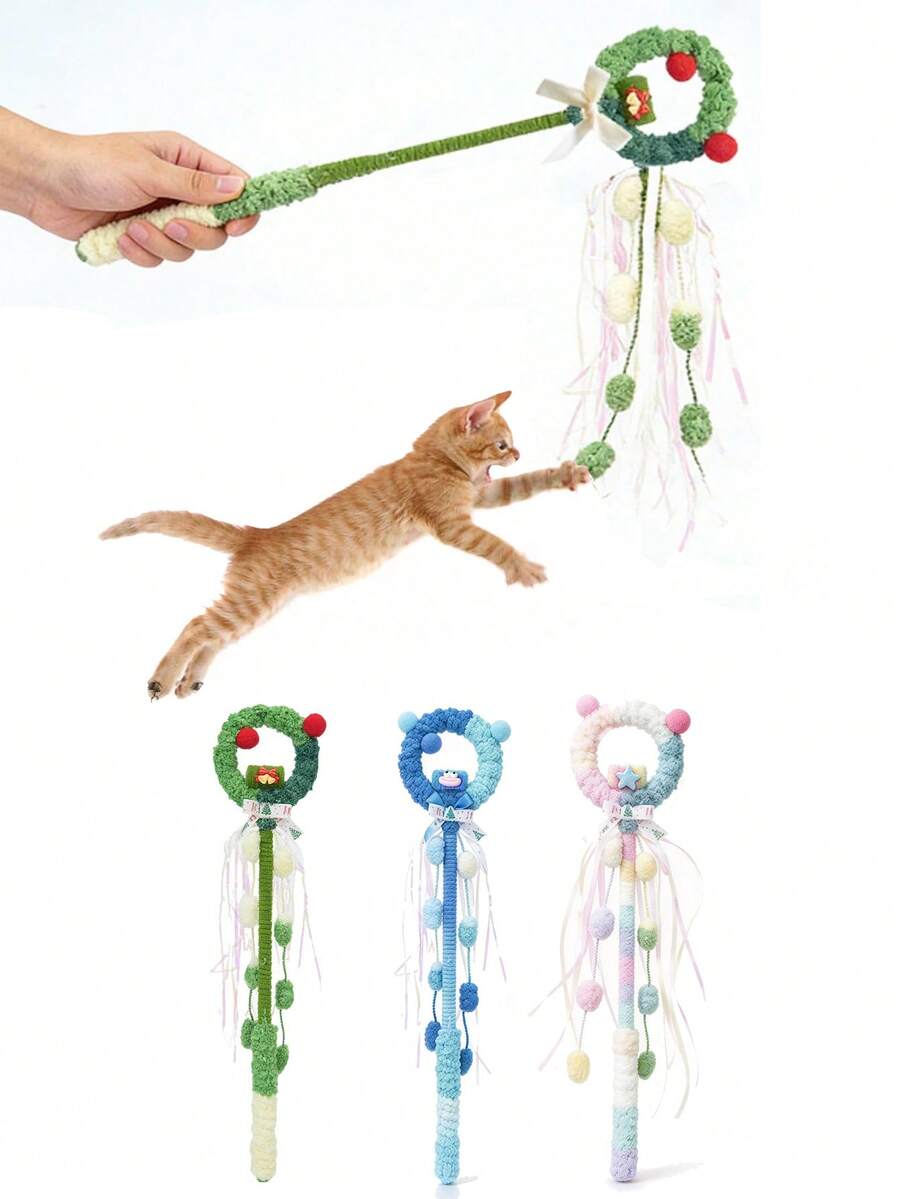 1pc Pet Toy Wand That Makes Bird Sounds,Cat Teaser Wand Toy, Interactive Pet Toy,Fairy Wand Cat Teaser With Interactive Bell And Tassels - Multicolor - View 1