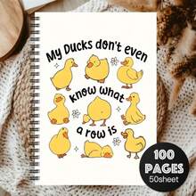 A Cute Little Yellow Duck Inspirational 2D Cover Spiral Notebook, Suitable For Work And Study Records, Daily Planning, Diary Writing, Etc. It Is Also A Thoughtful Gift Choice For Graduation, Birthdays, And Other Occasions - One Book (50 Pages, 100 Pages) - View 4
