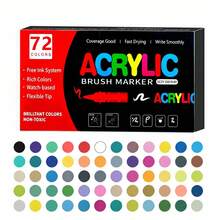 13-60 Colors Professional Artist Marker Set With Soft Brush Tips, Acrylic Markers Suitable For Stones, Easter Eggs, Wood, Excellent Back To School Gift - Multicolor - View 14