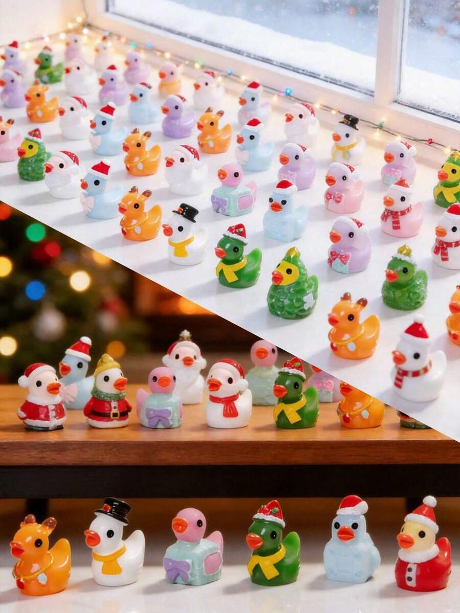20/10/1pc Christmas Random Mini Figurines, Mini Christmas Decor Resin ...