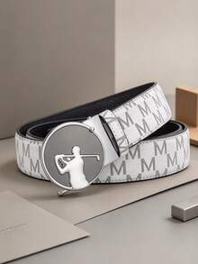 1pc Golf Men's Automatic Buckle Belt, Business Casual, Letter Belt Body, High-End Fashion - Multicolor - View 6