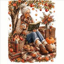 1PC DIY 5D Diamond Painting Kit - Old Lady Reading Pattern, Round Full Drill Art Mosaic Craft, Home Wall Decor, Frameless - No Frame - View 8