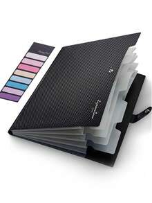 1pc Letter Pattern Random Style Expandable File Folder, Minimalist Multi-Layer Accordion File Organizer, Suitable For Office, School Document Storage, Back To School Supplies - Document Storage Bag - View 6