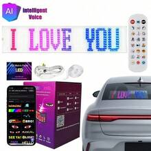 Acosh Neon Transparent LED Matrix Panel For Car, AI Voice Controlled RGB Pixel Screen, DIY Graffiti Programmable Scrolling Text Rear Windshield Light Board - RGB - View 5
