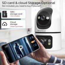 RecorGood 1pc/2pcs 2K Outdoor PTZ Wireless IP Camera 2.4GHz WiFi Dual Lens Dual Screen Camera Baby Monitor Security Camera Color Night Vision Two-Way Audio AI Motion Detection Perfect Gift - White - View 4