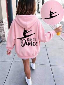 Tween Girl Fun Graphic Print Sweatshirt, Warm & Comfortable Thermal Lined Pullover Sweatshirt For Autumn/Winter - Pink - View 2