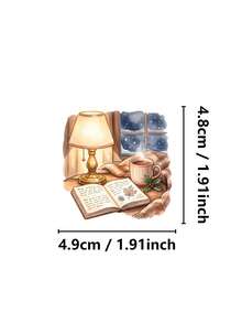 50Pcs Caramel Christmas Stickers, Cozy Winter Holiday Decor Stickers, DIY Waterproof Stickers - one-size - View 6