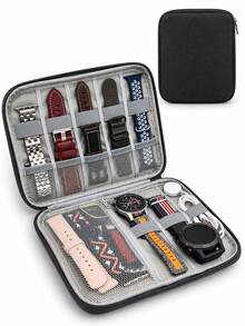 Double Layers Cable Organizer Bag Watch Band Pouch Charger Storage For Business Travel Flight Home Camping Beach Vacation School Essential Accessories - Multicolor - View 4